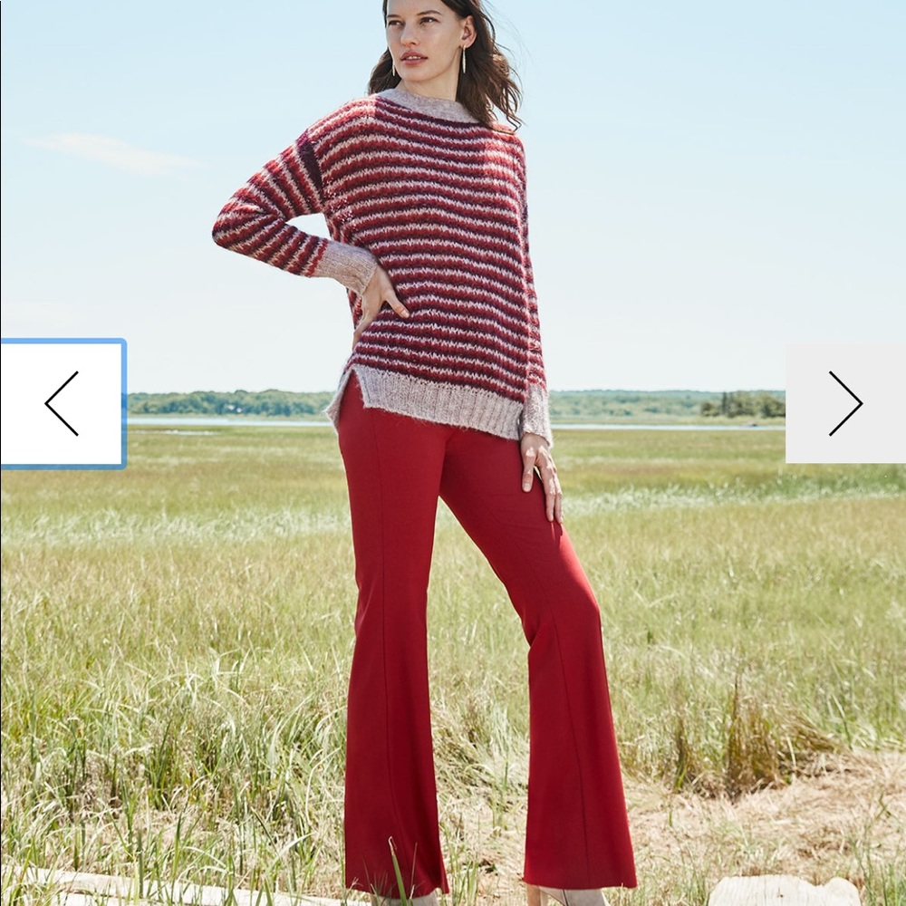 Theory Max C Bistretch Primary Red Pants Size 10 - image 1